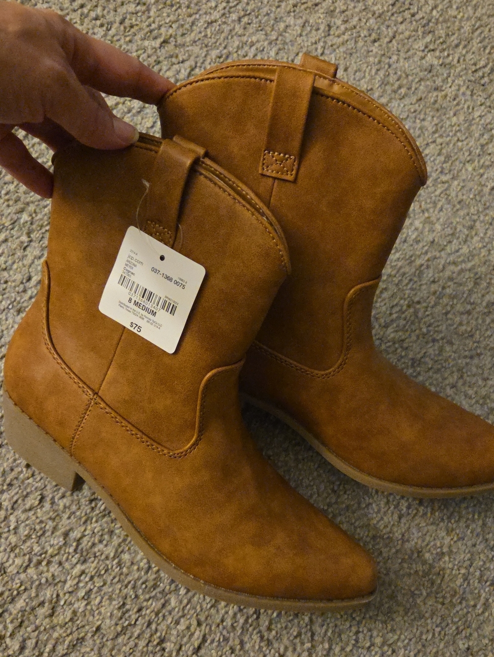 Arizona NWT Women's Tan Meyer Mid-Calf Western Boots Sz 7
